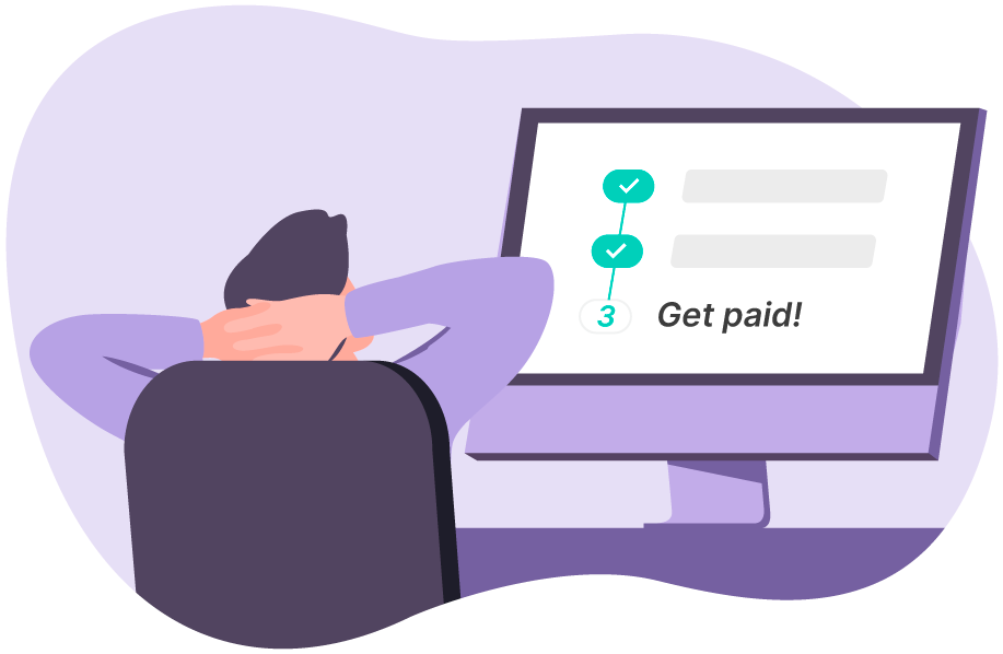 Illustration of business person getting paid hassle-free